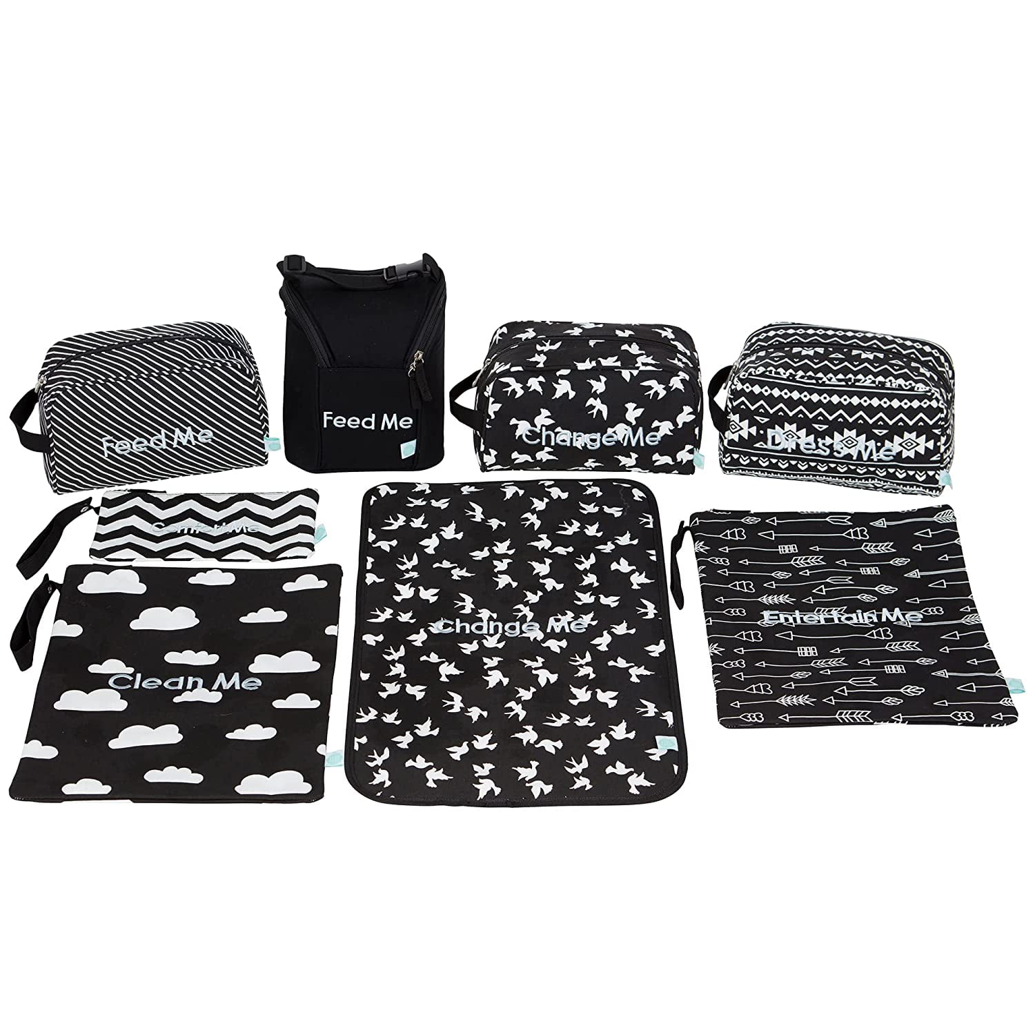 Easy Baby Travelers Diaper Bag Packing Organizers, Cubes & Folders for Baby Items, 8 Pack, Brooklyn