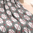 thumbnail image 3 of Baseballs and Love Blanket,Comfortable Soft Flannel Throw Blanket,All Season,Warm Lightweight Blankets for Sofa Bed Couch Living Room Chair,30"x40", 3 of 4