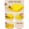 thumbnail image 6 of Silicone Cake Pop Mold Set – Yellow 20-Cavity Non-Stick Baking Tray with Sticks & Recipe Guide, 6 of 7