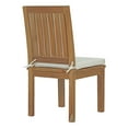 thumbnail image 5 of Modern Contemporary Urban Design Outdoor Patio Balcony Garden Furniture Side Dining Chair and Table Set, Wood, White Natural, 5 of 8