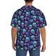 thumbnail image 3 of Fotbe Skull daisy Gradient Camisa Estampada de Manga Corta para Hombre, Casual de Verano, Estilo Playero, Sin Arrugas-Large, 3 of 5
