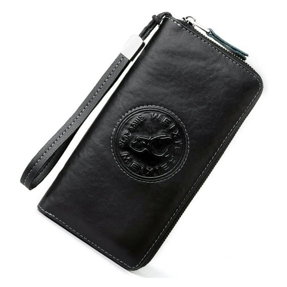 Men's Geniune Leather Wallet Rfid Blocking Business Long Purse Card Holder Clutch
