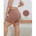 thumbnail image 5 of INNERSY Plus Size Womens Boxer Briefs Modal 5" Boxers High-Waisted Soft Underwear 2 Pack(5XL,Brown Pink), 5 of 8