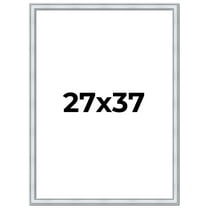 27x37 Frame Sterling Silver Solid Wood Picture Frame | 1.25 Inch Moulding Width | 0.75 Inch