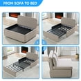 thumbnail image 3 of Mjkone Canapé-Lit Convertible Format Simple, Canapé-Lit Moderne en Lin Extensible, Canapé-Lit Réversible avec Coussins et Oreillers Décoratifs pour Petit Espace/appartement/salon/bureau/studio (Beige), 3 of 6