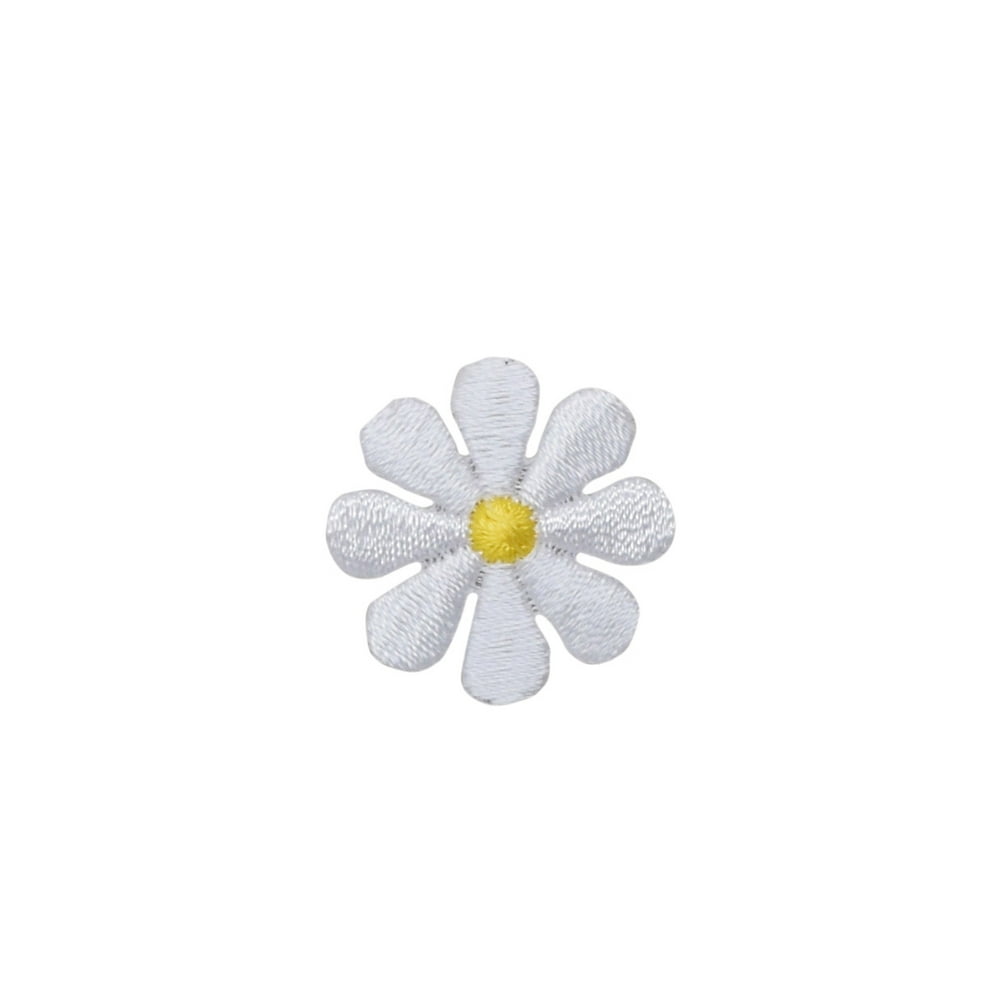 Small White Daisy Flower Iron on Applique/Embroidered Patch