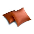 thumbnail image 2 of The HomeCentric Plain Pillow Covers Rust Pack of 2, 16"x16" (40x40 cm) Pillow Covers, Art Silk Plain & Solid Throw Pillows For Sofa, Solid Pattern Modern Style - Rust Luxury, 2 of 5