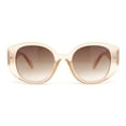 thumbnail image 2 of Womens Mod Fashion Round Thick Temple Plastic Chic Sunglasses Peach - Brown, 2 of 4