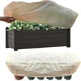 thumbnail image 1 of CHAO Paquete de 2 fundas rectangulares para macetas de invierno, protectores de jardinería de lana antiescarcha de 150x40x45cm con cordón, bolsa protectora para árboles al aire libre, 1 of 5
