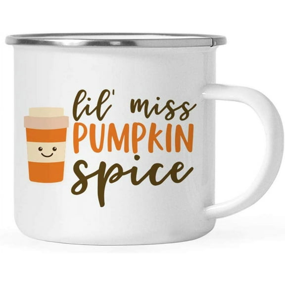 Koyal Wholesale Fall Autumn Season 11oz. Stainless Steel Campfire Coffee Mug Gift, Lil' Miss Pumpkin Spice, 1-Pack