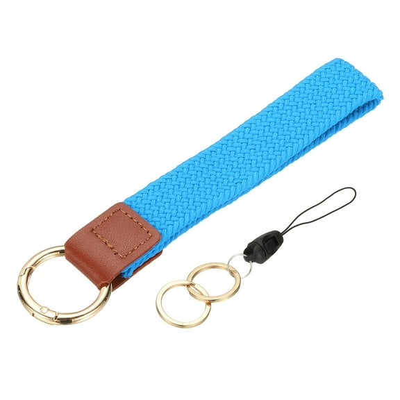 Wristlet Strap for Key, Durable Stretchy Hand Wrist Lanyard Wristlet Keychain Lanyard for Keys Phone Wallet ID Badges Card, Blue
