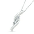 thumbnail image 2 of DGOLD 10kt White Gold Round White Diamond Three Stone Pendant for women (1/4 cttw), 2 of 3