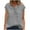 Gray, variant on JSheng Womens Casual Shirts Women's V-neck Button Short Sleeved Shirt New Solid Color Cotton And Linen Tops