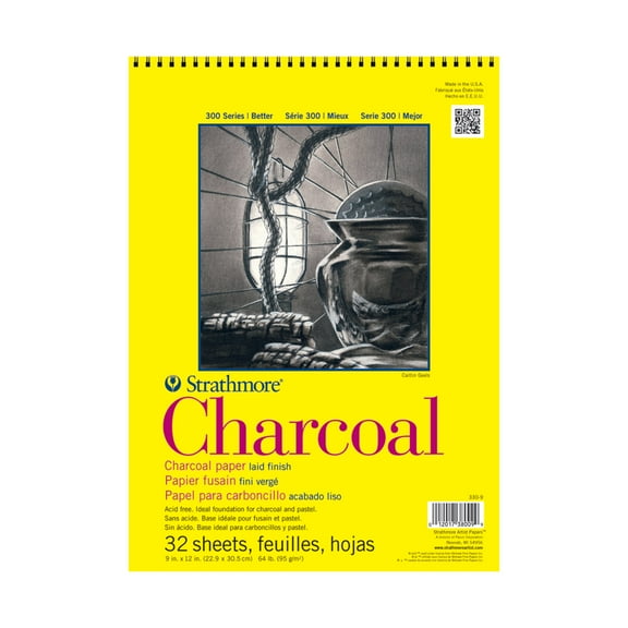Strathmore Charcoal Paper Pad, 300 Series, 9 in x 12 in, Spiral-Bound
