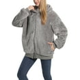 thumbnail image 2 of Wassery Women Autumn Winter Warm Jackets Women Fleece Hooded Coats Female Long Sleeve Zipper Plush Cardigan Sweatshirt Outwear with Pockets, 2 of 8
