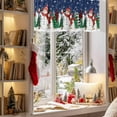 thumbnail image 3 of Christmas Snowman Valances for Windows, 54 x 18in, Xmas Snowflake Tree Navy Blue Rod Pocket Kitchen Valance Curtain Light Filtering Window Treatments for Living Room Bedroom, 1 Panel, 3 of 7