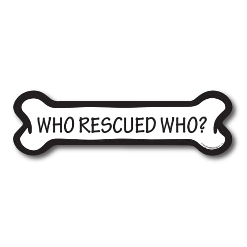 Dog Bone Car Magnet By 2x7" Auto Truck Decal Magnet Who Rescued Who 