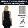 thumbnail image 3 of Women's Regular Fit Cotton Blend Ribbed Tank Tops - Soft Breathable, Gym & Lounge Wear (M-2XL), 3 of 5