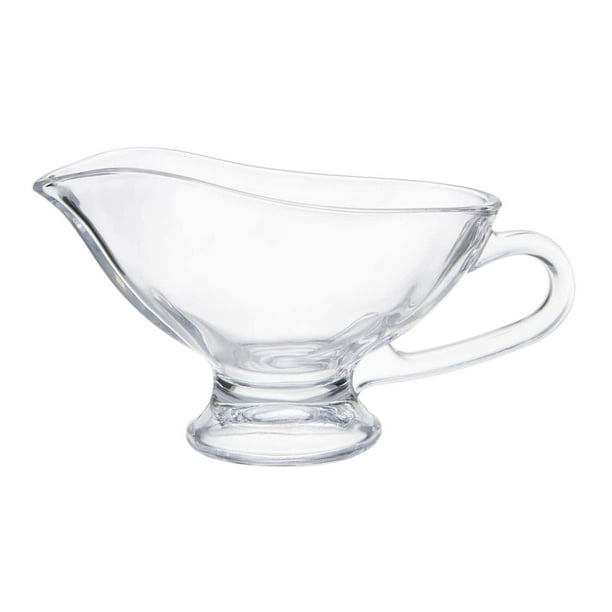 Plato de vidrio para salsera con asa, cristalería de cocina, utensilios para servir en el comedor 250ml