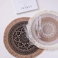 thumbnail image 5 of Round Jute Woven Placemat, Farmhouse Non-Slip Table Mats with Tassel for Kitchen Dining Table Decor Photo Props, 15 Inch(7 pcs ), 5 of 5