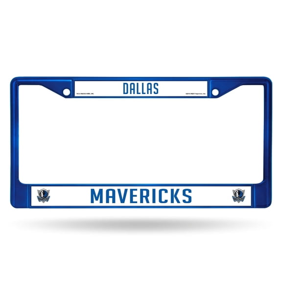 Dallas Basketball Mavericks Chrome Metal (Blue Painted) License Plate Frame