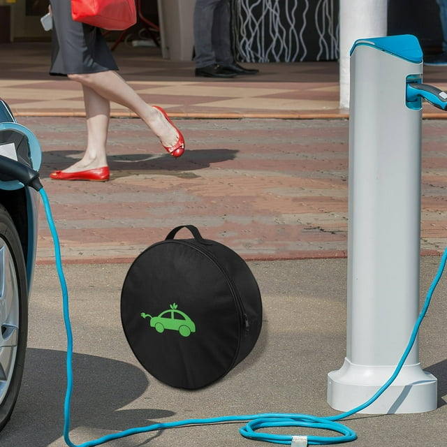 HONITANO Black Ev Charger Storage Case for Car with Protective Design and Portable Cable Organizer