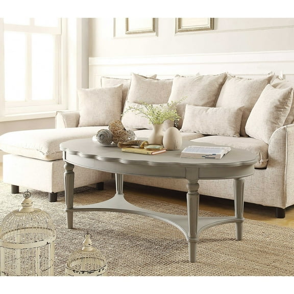 50" X 28" X 19" Antique White Coffee Table