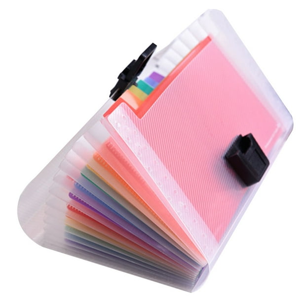 Organizador de archivos tipo acordeón arcoíris de gran capacidad con 13 bolsillos, tamaño A6, portátil, con soporte para documentos, ideal para niñas.