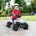 thumbnail image 2 of Qaba Kids ATV, 6V Battery Powered Electric Vehicle with Headlights, White, 2 of 9
