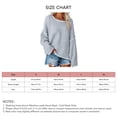 thumbnail image 5 of Suéter de punto con cuello redondo para mujer, manga larga, suelto, con hombros caídos, tops con borde blanco para otoño invierno gris L, 5 of 5