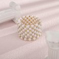 thumbnail image 4 of Multi-sequential pearl bracelets Bling Rhinestones Gold Bracele Bracelet Bracelets Layer Stretch Elastic Hand Chain Bracelets for Women (7 Row-Gold), 4 of 5