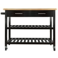 Homegear Open Storage V3 Kitchen Cart with Shelves Island on Wheels