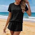 AHTJRT Women's Summer 2 Piece Short Sets Fashion Textured Knit Short ...