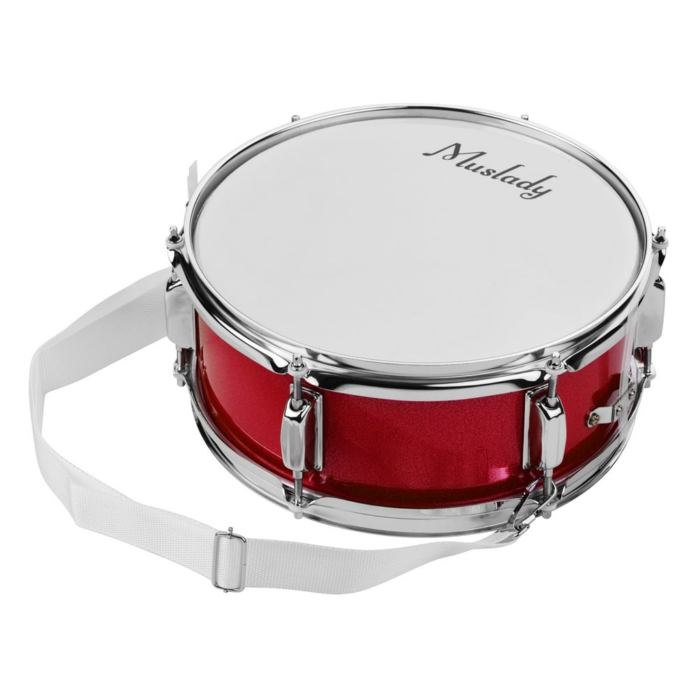 Muslady 12inch Snare Drum Head with Drumsticks Shoulder Strap Drum Key