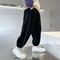 thumbnail image 5 of Cethrio Boys Athletic Sweatpants, Relaxed Fit Cotton Casual Elastic Bottom Running Joggers Black Size 8, 5 of 6