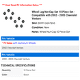 thumbnail image 2 of Wheel Lug Nut Cap Set 10 Piece Set - Compatible with 2002 - 2005 Chevy Venture 2003 2004, 2 of 2