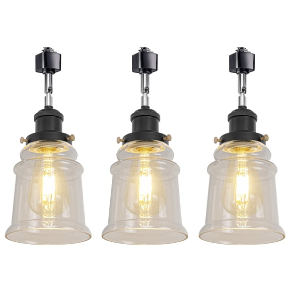 Kiven 3-Light H-Type Track Lighting Heads,Modern Track lighting Pendant with Flexible Gooseneck, Adjustable Decorative Track Lighting Fixture,Matter Black Finish