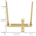 thumbnail image 3 of 14K Yellow Gold Cable Necklace with Pendants Chain Sideways Cut-out Cross 19 inch 1 mm, 3 of 3