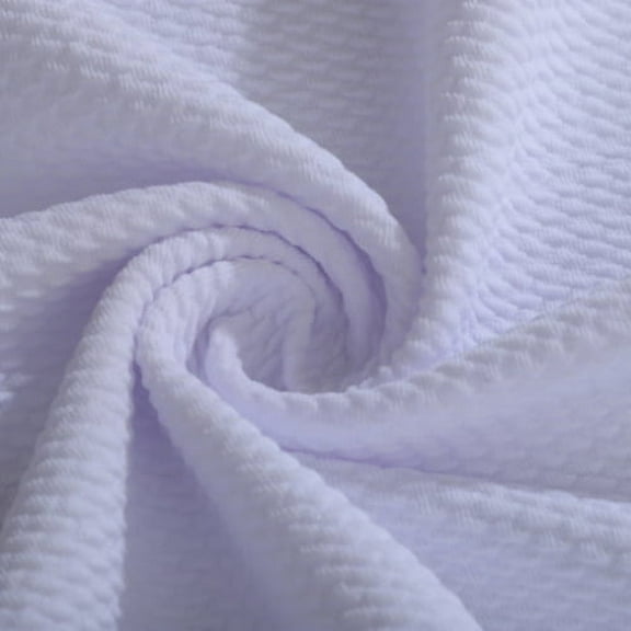 White Liverpool Bullet Textured Fabric by the yard 4 Way Stretch Solid