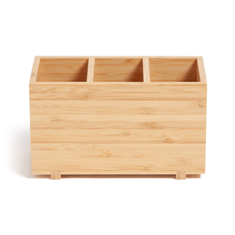 U Brands Zen Desktop Organizer, Bamboo, 3 Compartments photo 4