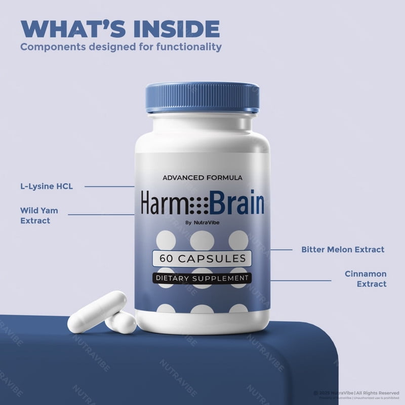(2 Pack) HarmoBrain – Daily Formula with a Natural Blend to Help Maintain Focus, Memory & Concentration | Clean, Gentle, Easy-to-Swallow Harmo Brain Capsules for Everyday Sharpness (120 Capsules)