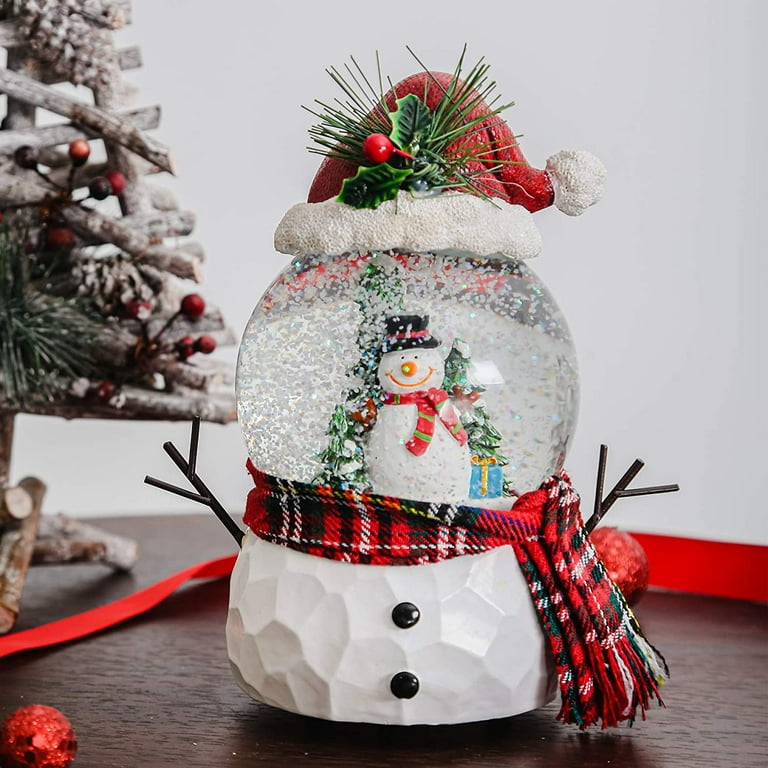 Snow Globes Glitter Water Globe Musical Snow Globe Decoration Plays We Wish  You a Merry Christmas , 100mm,Christmas Tree