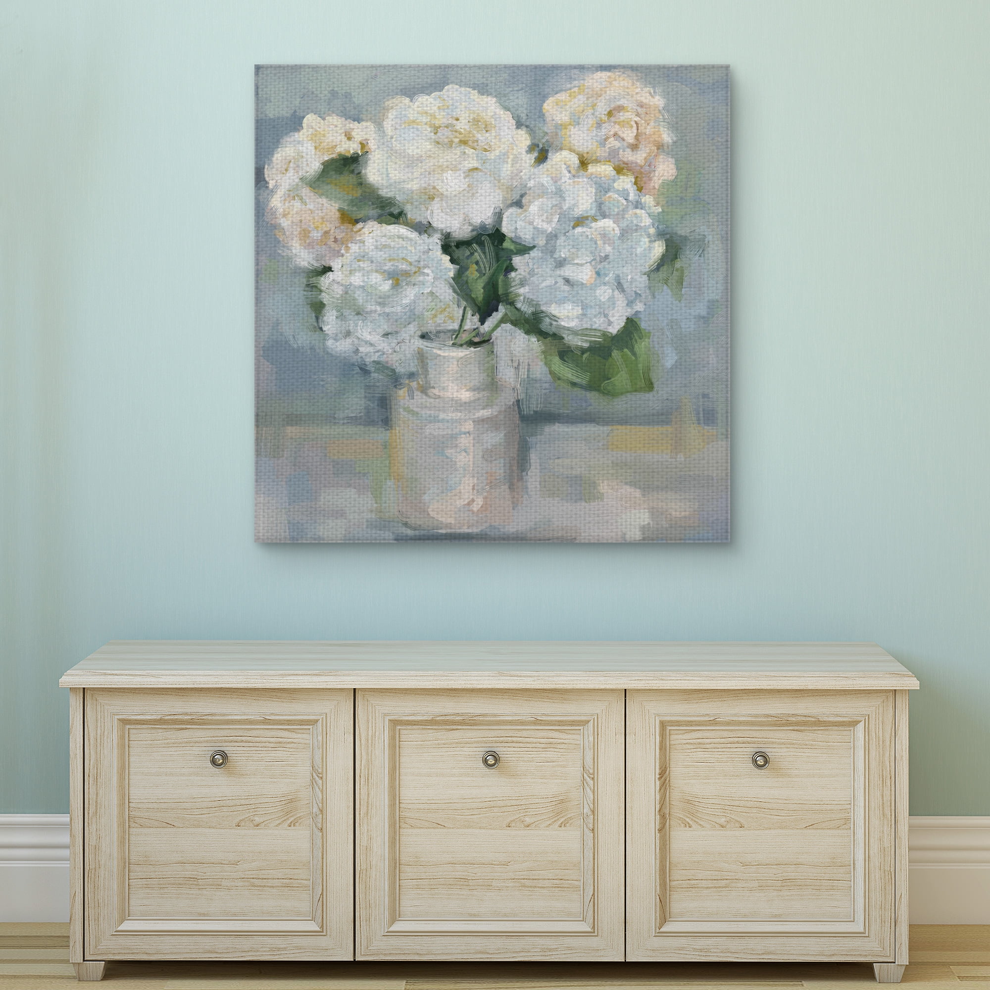 Masterpiece Art Gallery White Flower Bouquet Selections I by Studio Arts Canvas Art 35" x 35"