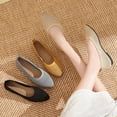 thumbnail image 4 of Women's Pointed Toe Crochet Knit Ballet Flats, Breathable Hollow Mesh Slip On Flat Shoes, Lightweight anti slip Casual Walking Work Dressy Loafers for Daily Office Travel Mom Shoes, 4 of 6