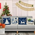 thumbnail image 5 of Merry Christmas Pillow Covers 16x16 Set of 4 Blue Christmas Pillow Cases Xmas Holiday Throw Pillow Covers Soft Christmas Tree Deer Truck Cushion Covers for Outdoor Home Bed Sofa Couch(16 Inch), 5 of 5