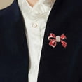 thumbnail image 4 of Red Enamel Bowknot Pin Multipurpose Fashion Accessory Stylish Outfit Enhancer, 4 of 8
