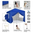 thumbnail image 4 of WDZS 8x8 Pop Up Canopy with 4 Removable Sidewalls, Portable Enclosed Instant Tent, Waterproof Outdoor Tent, Beach Sun Shelter with 4 Sandbags, 8 Stakes & 4 Ropes, Blue, 4 of 9