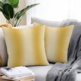 thumbnail image 2 of Yellow Ombre Throw Pillow Covers 16x16 Inch Set of 2, Farmhouse Yellow Gradient Modern Art Waterproof Outdoor Pillow Covers, Decorative Cushion Pillowcases for Couch, Sofa, Bed, Garden, Patio, 2 of 9