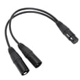 thumbnail image 1 of Cable Divisor XLR De 3 Pines, Blindaje De Alta Densidad Balanceado XLR Hembra A Doble XLR Macho Conector Chapado En Oro Para Micrófonos De Escopeta, 1 of 7