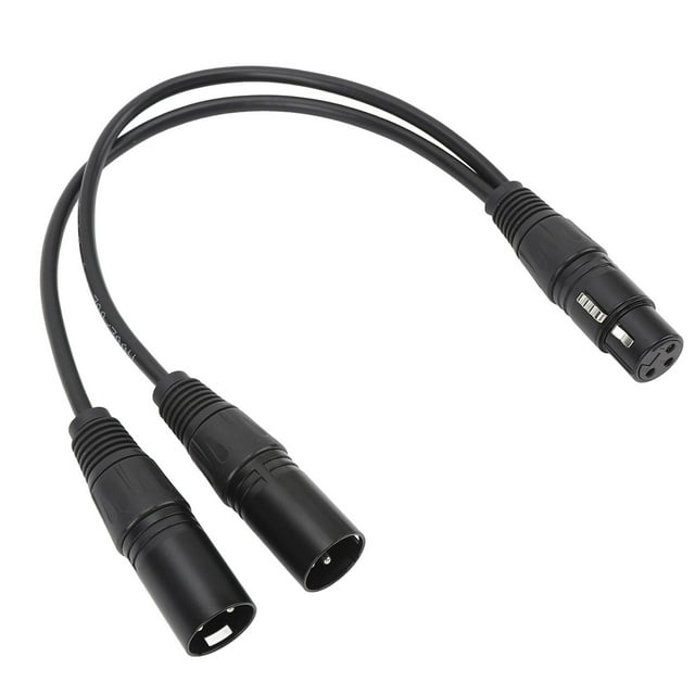 Cable Divisor XLR De 3 Pines, Blindaje De Alta Densidad Balanceado XLR Hembra A Doble XLR Macho Conector Chapado En Oro Para Micrófonos De Escopeta
